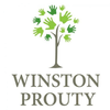 Winston prouty tree logo, a thin brown trunk with green hands forming the leaves.